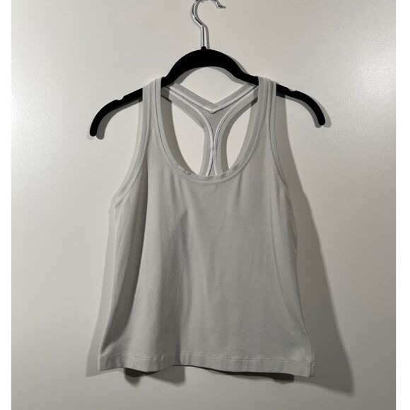 Lululemon Cool Racerback Shorter Length *Nulu White Racerback Tank Top Size 10 - Picture 2 of 8